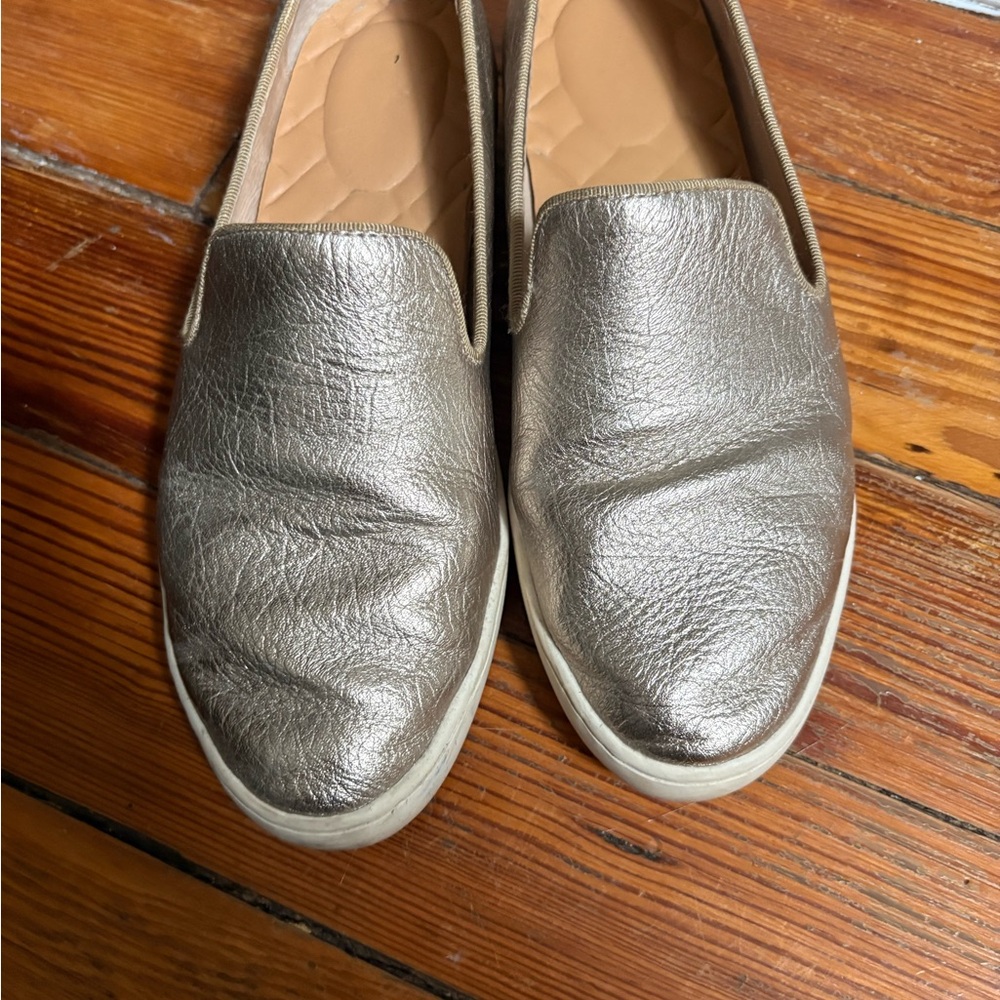 Birdies Silver Slip-On Loafers